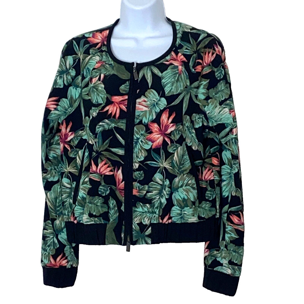 New York & Company Jacket Womens Size Small Green Zip